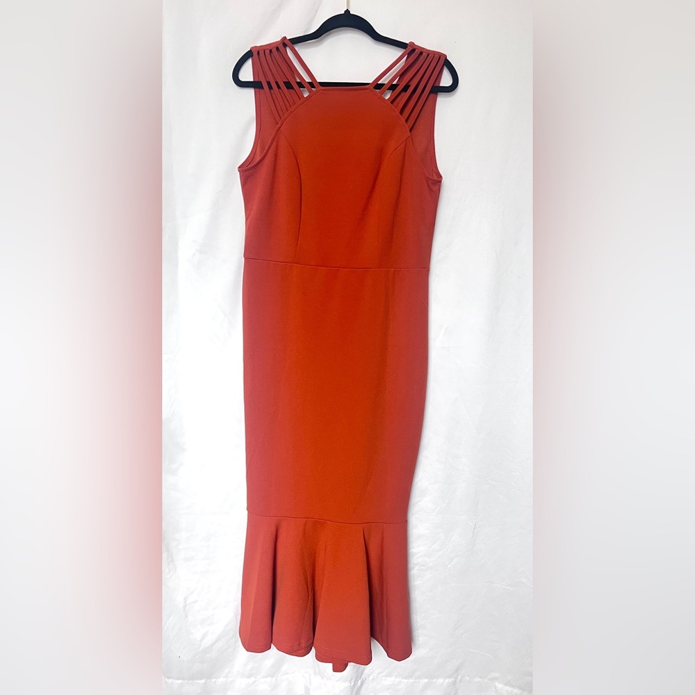 Sleeveless Terracotta Sheath Dress